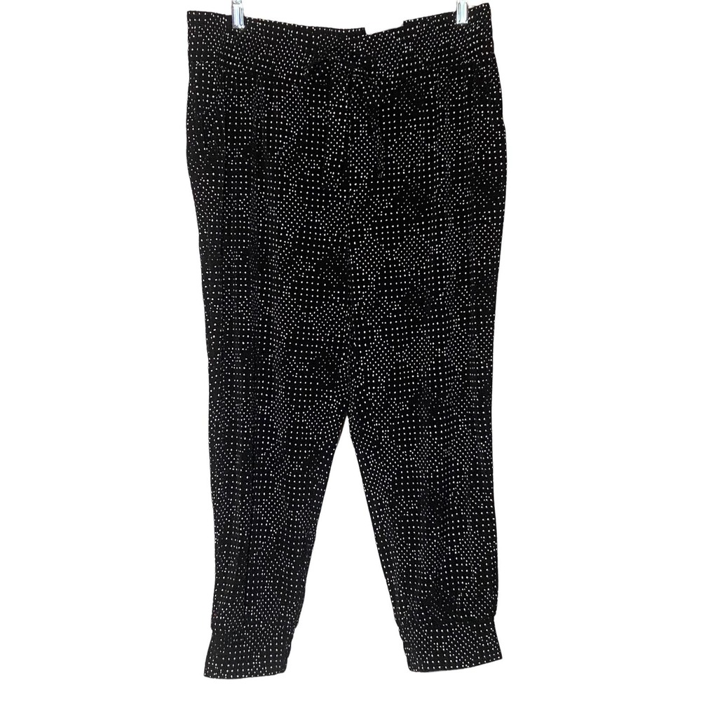 NEW One by Chapter One Black White Dot Joggers Pull On Pants XL